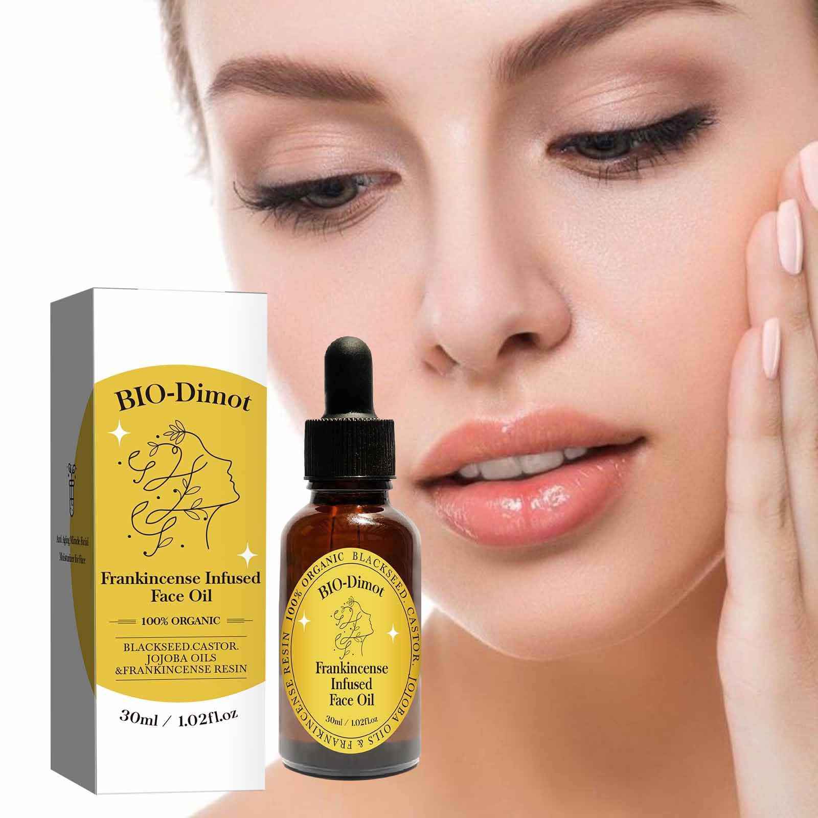 GHTPJ Frankincense Resin Oil, Natural Castor and Jojoba Oils Cold Pressed Serum Face Hydrates Anti-Aging Organic Frankincense Oil. -2Pcs
