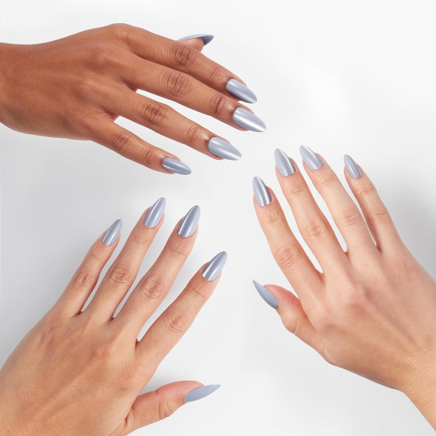 OPI xPRESS/ON Trailglazer | Velvet Blue Long Almond Press On Nails | With Nail Glue | Long Lasting, Reusable, Non-damaging