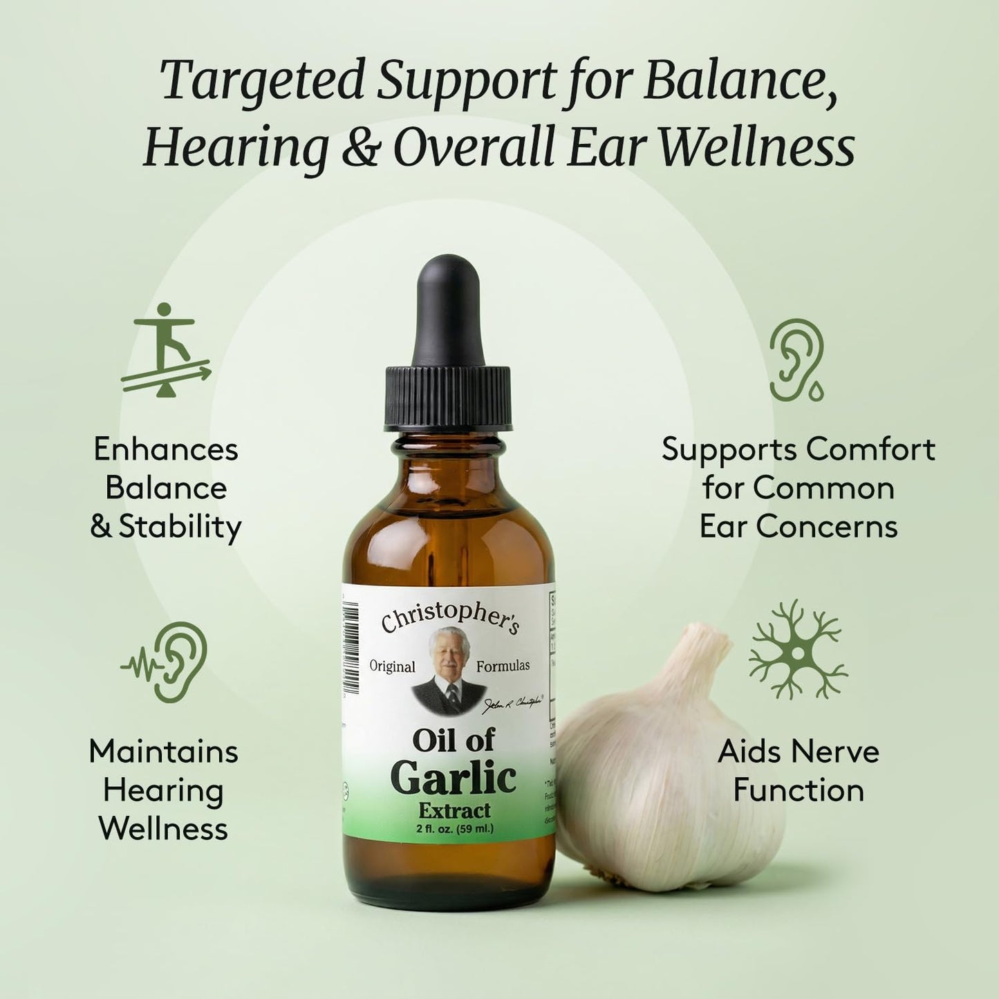 Christopher's Original Formulas Oil of Garlic Extract 2 Ounces - Pack of 2 - Premium Herbal Supplement - Cold-Pressed & Pure Liquid Garlic Oil | Versatile Use