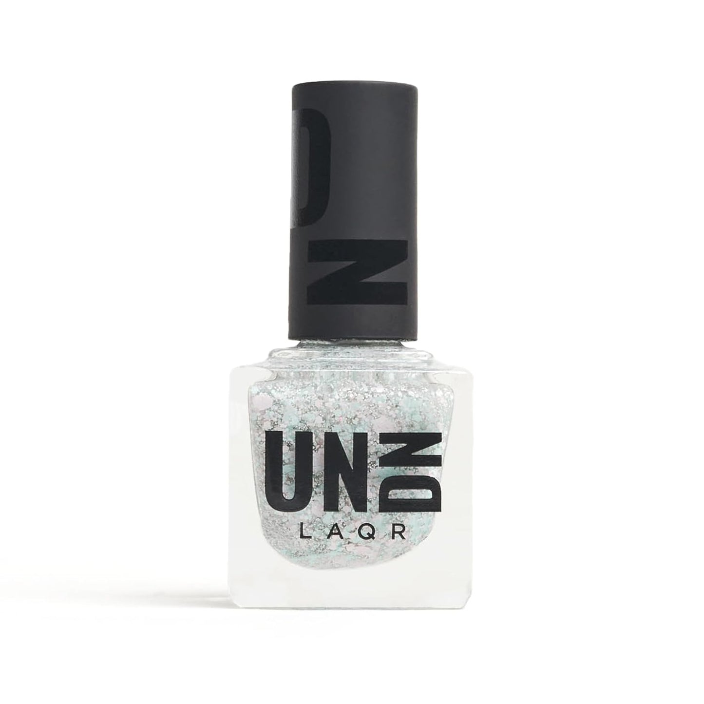 Vegan Nail Polish - 0203 Splatter - Long-Lasting Pastel Pink & Blue Paint Splatter | 0.5 oz