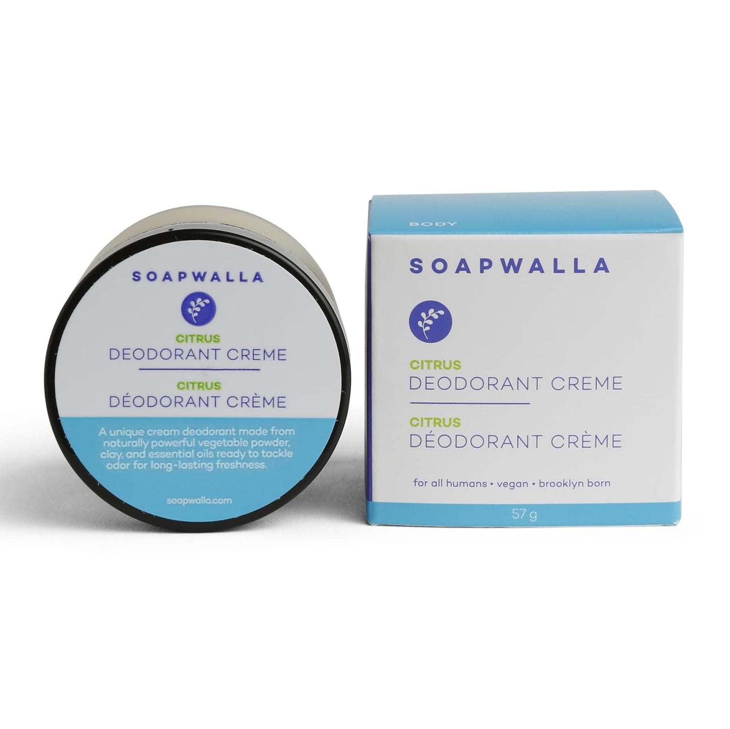 Soapwalla - Natural Citrus Aluminum-Free Deodorant Cream | Vegan, Cruelty-Free, Clean Skincare (Full Size, 2 oz | 57 g)