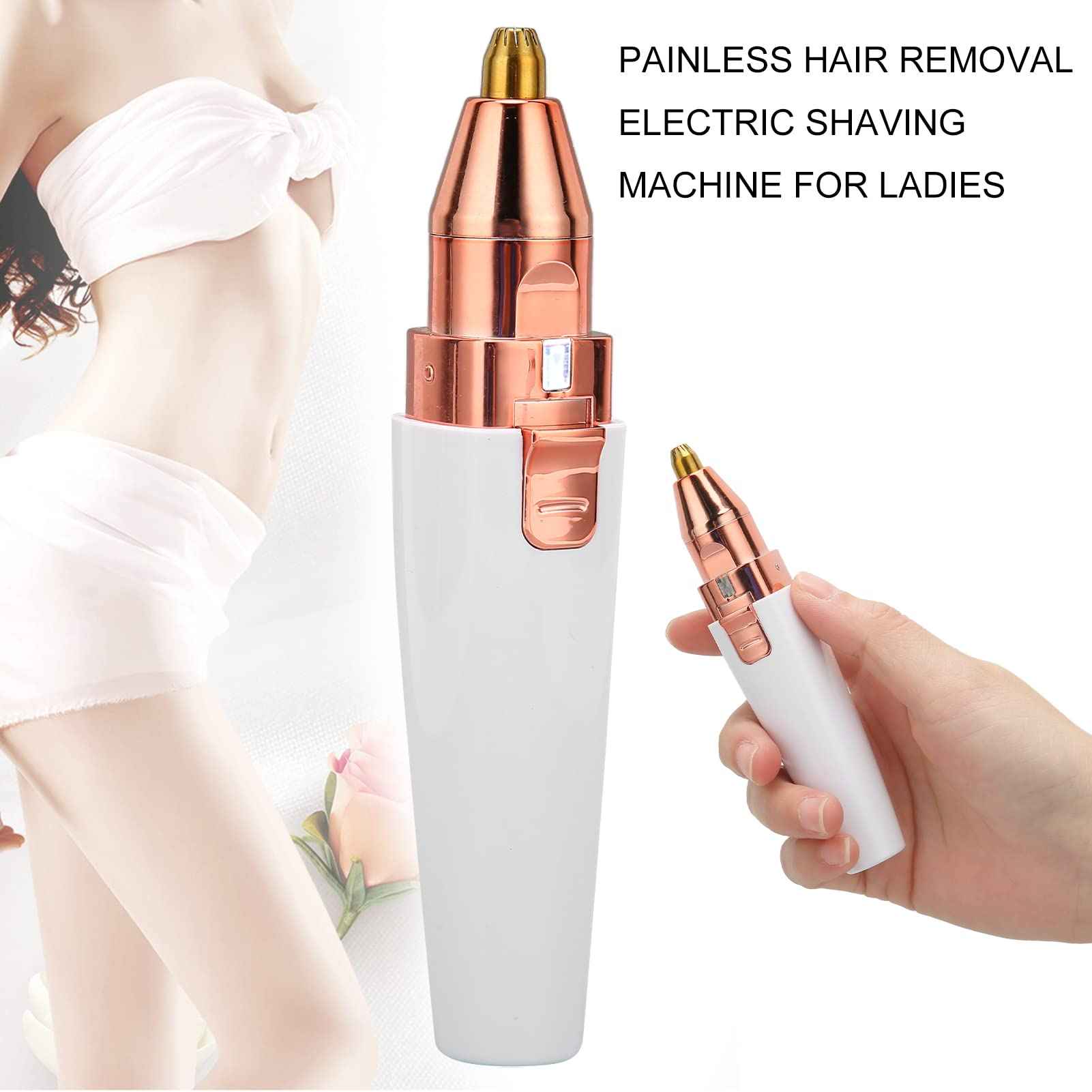 Hair Remover for Women,Rechargeable Eyebrow Trimmer & Hair Remover 2 IN 1 Eyebrow and Painless Hair Remover Eyebrow Lips Body Hair Removal for Women with