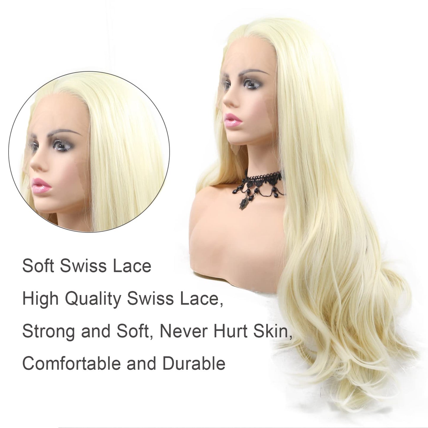AFBeauty 613 Blonde Wig Realistic Glueless Lace Front Wig Long Wavy Wigs for White Women 613 Hd Lace Frontal Wig Natural Hairline Synthetic Heat Resistant Fiber Hair Daily Cosplay 24Inch Real Hair