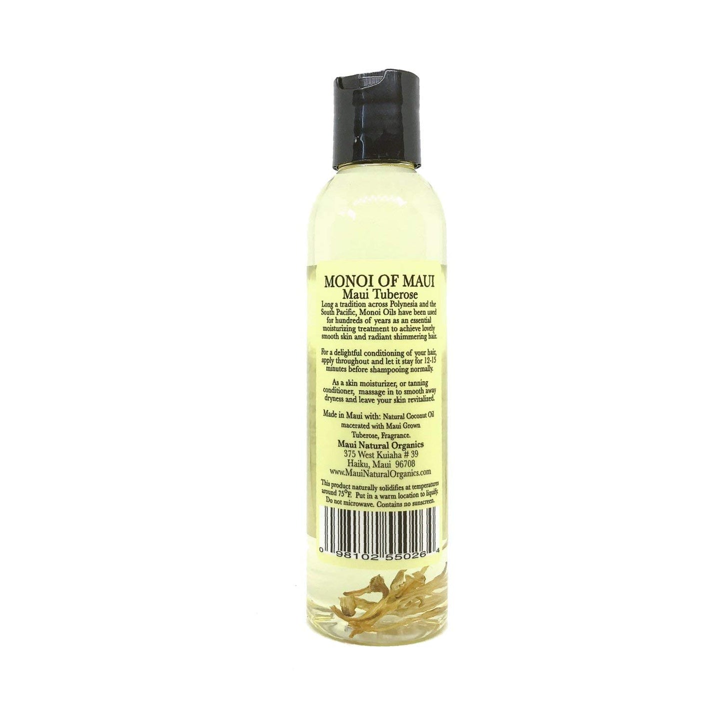 Monoi of Maui Tuberose Flower Natural Coconut Oil for Skin, Hair, Tanning, and Massage