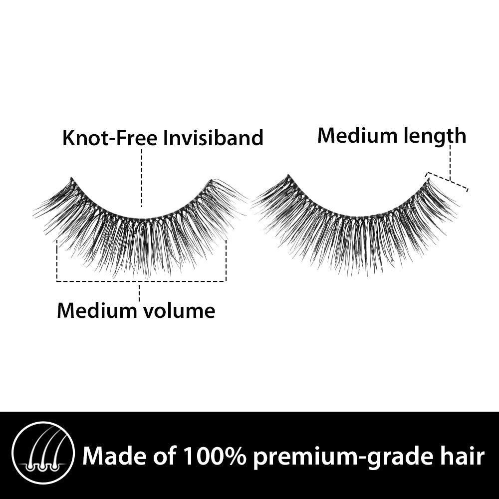 Ardell Remy Lash 781, Premium Grade Remy Hair False Lashes with Invisiband, 4 pairs
