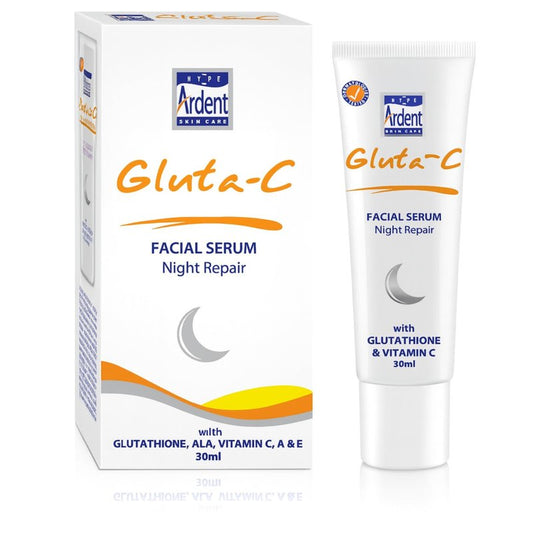 GLUTA C Facial Night Repair Serum, Hydrating Lightweight Non Greasy Skincare with Vitamin C and Shea Butter - 30ml