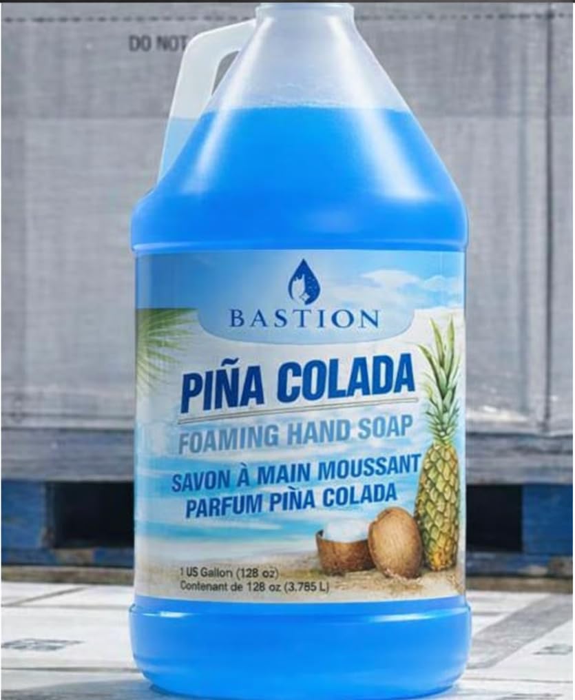 Bastion Antibacterial Hand Soap Refill - Pina Colada Scent, 1 Gallon | Moisturizing Bulk Hand Wash for Home & Office