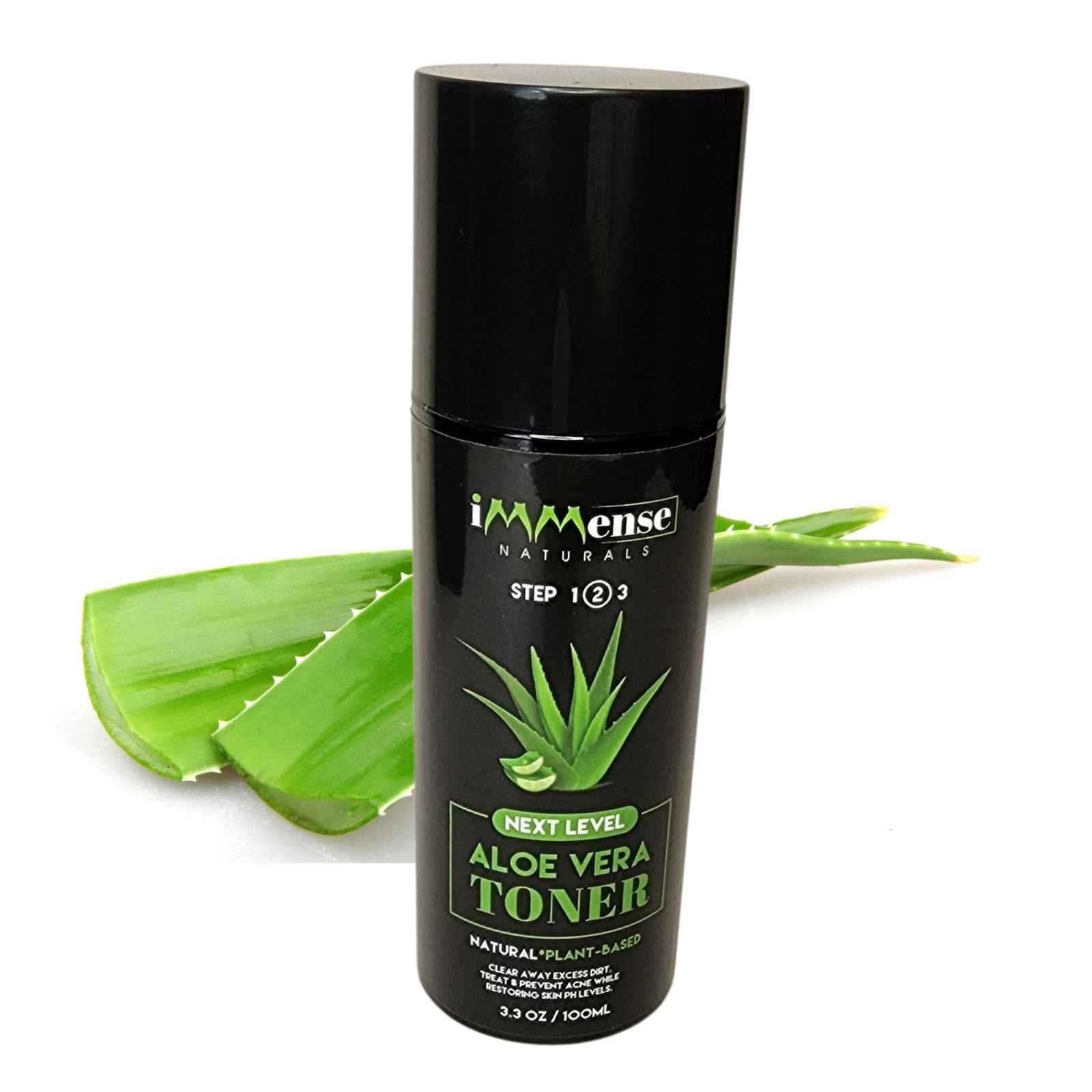 iMMense Naturals Aloe Vera Toner for Face. Skincare to Treat and Prevent Acne, Restore PH Balance & Excess Dirt. Facial Toner for Women and Men.