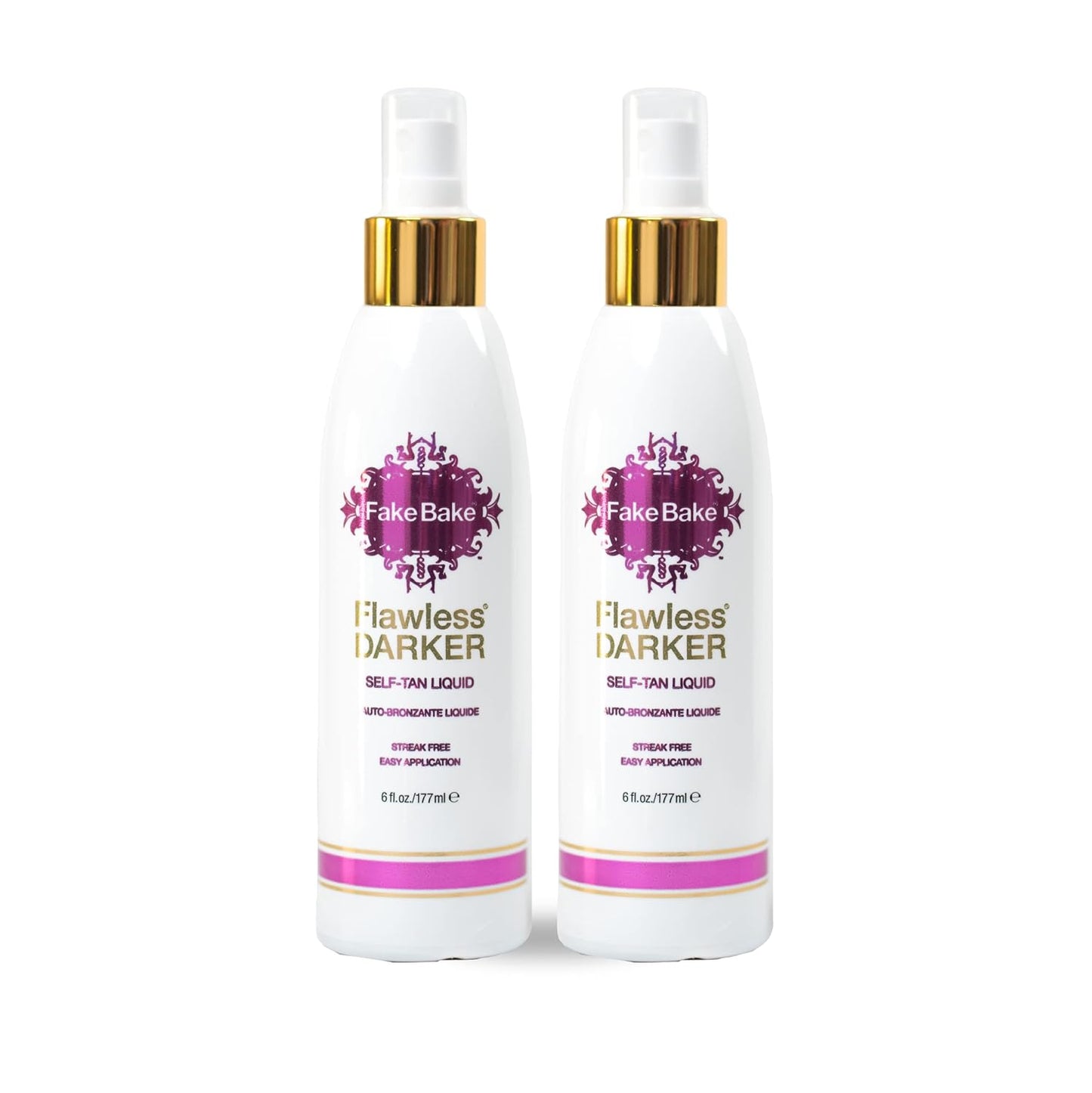 Self Tanning Liquid - Flawless Darker Formula for Streak-Free Tan | Fast-Drying, Black Coconut Scent | 6 fl oz (Pack of 2)