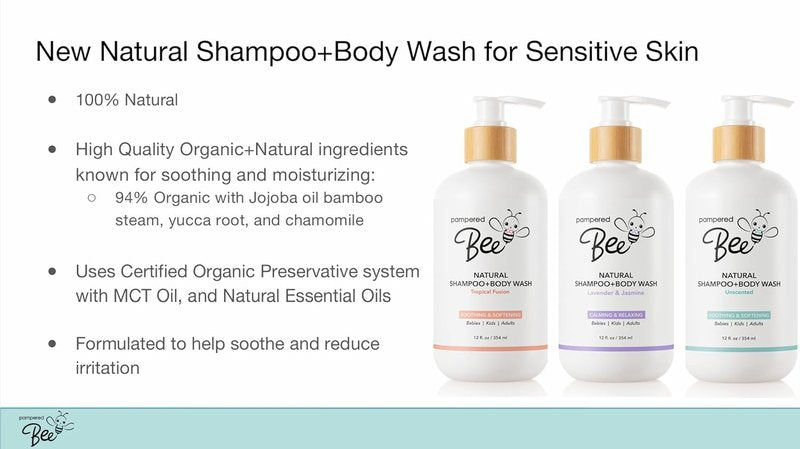 Tropical Fusion 2-in-1 Shampoo & Body Wash for Kids - Natural Formula, 12 oz