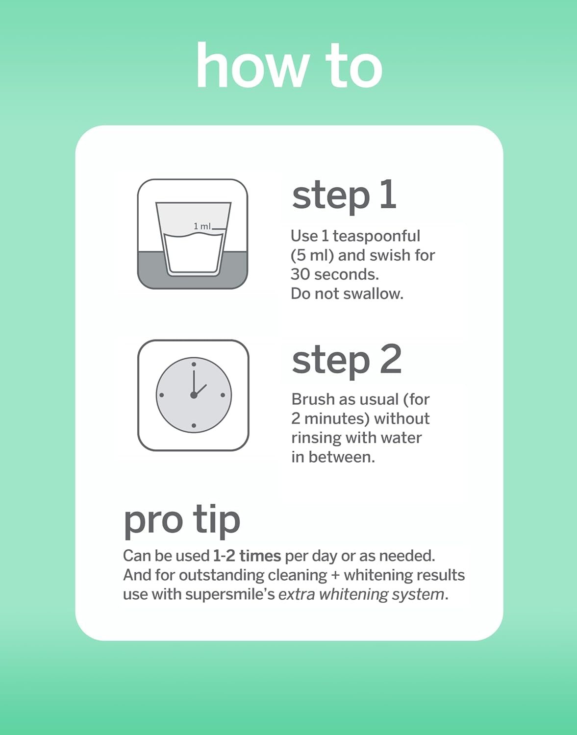 Supersmile Extra Whitening Mouthwash - Pre-Brush Rinse with Hydrogen Peroxide | 16 oz, Enamel Safe, Triple Mint Fresh Breath