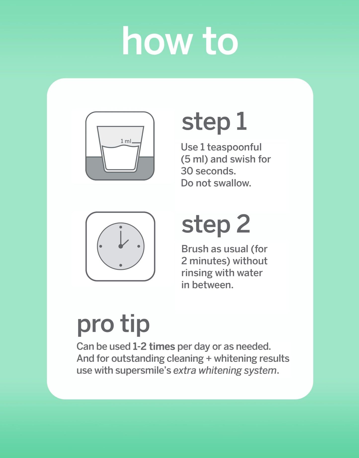 Supersmile Extra Whitening Pre-Rinse Mouthwash, 16 oz, Pre-Brush Whitening Rinse with Hydrogen Peroxide, Teeth Whitening Mouthwash, Enamel Safe, Triple Mint Fresh Breath