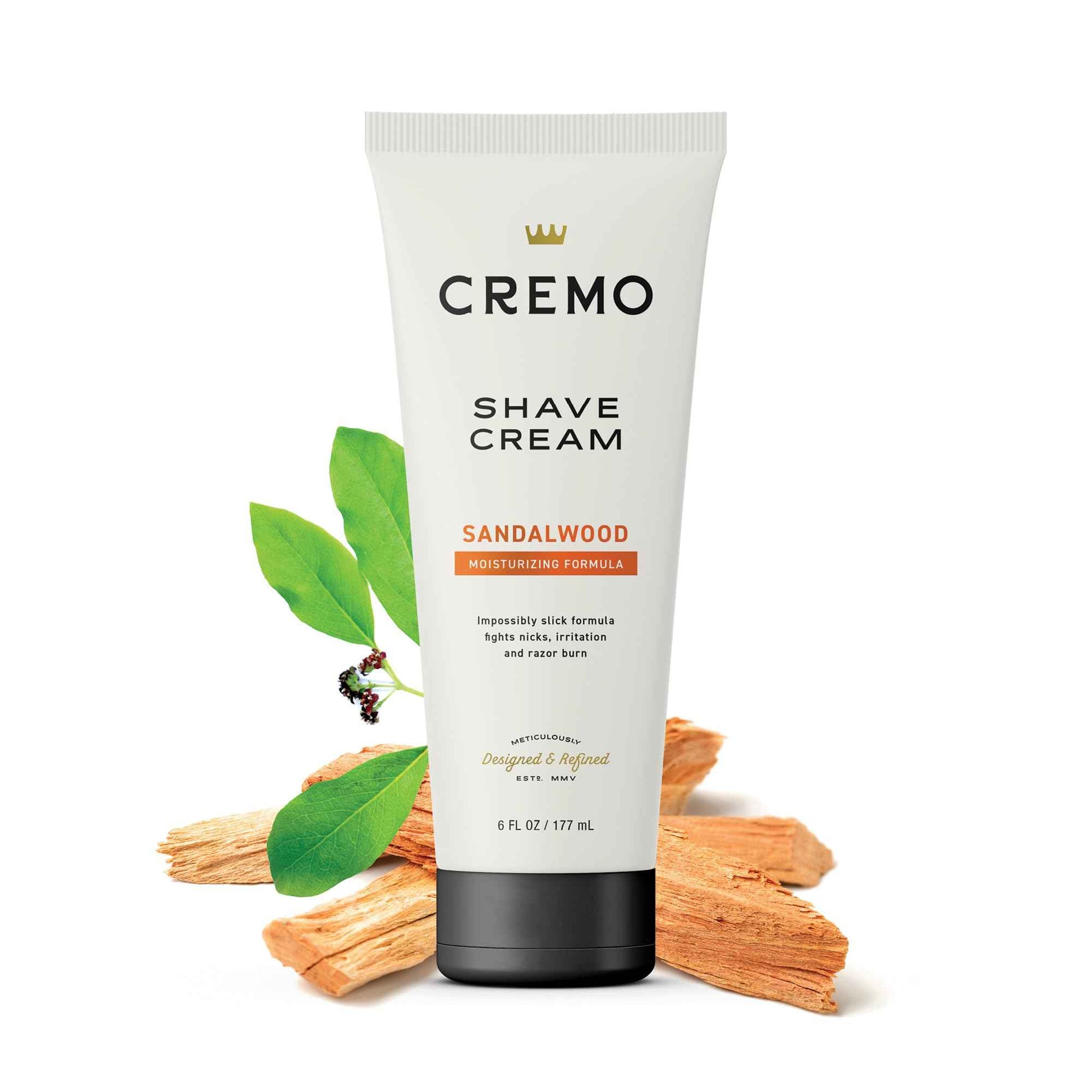 Cremo Barber Grade Sandalwood Shave Cream, Astonishingly Superior Ultra-Slick Shaving Cream Fights Nicks, Cuts And Razor Burn, 6 Fl Oz (2 Pack)
