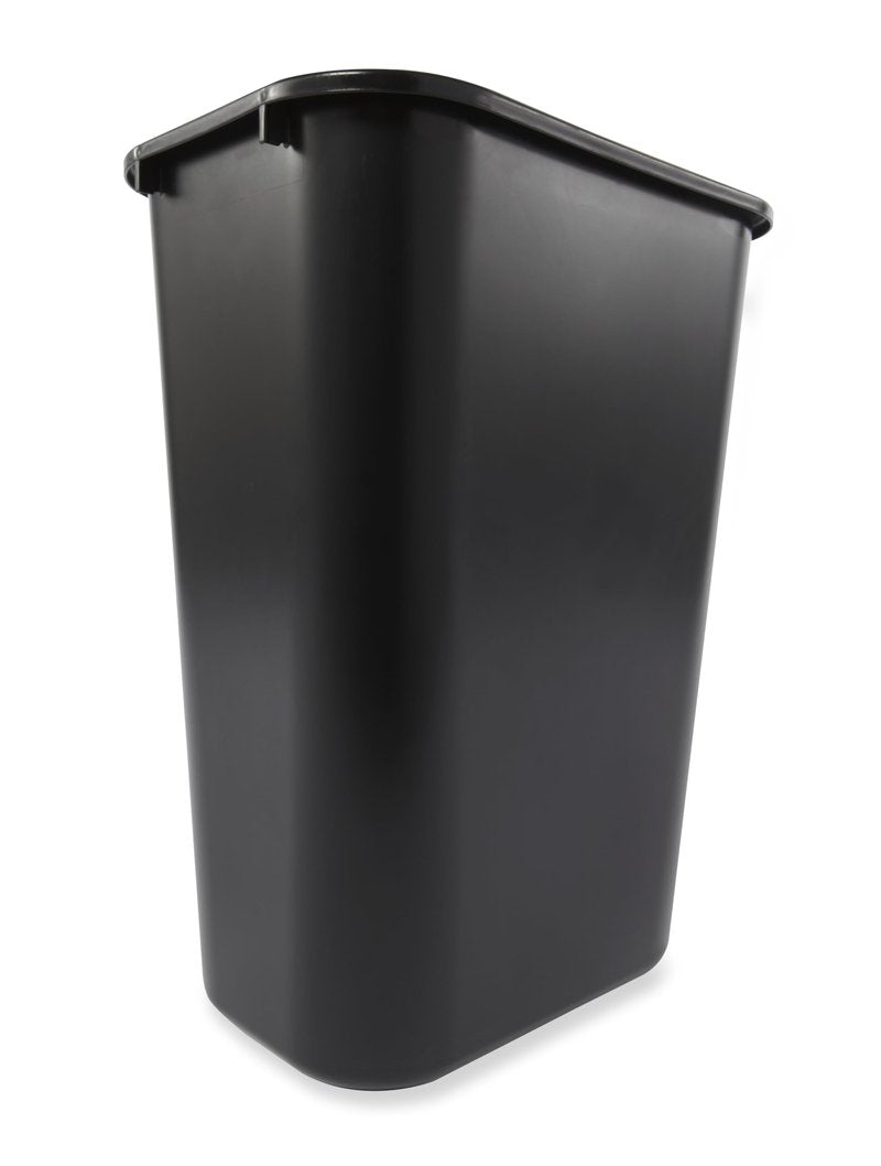 Rubbermaid Commercial Wastebasket Trash Container, 41QT/10.25 GAL, Plastic, Black, Stackable Trash Can for Bedroom/Bathroom/Office, Fits Under Desk/Sink/Cabinet