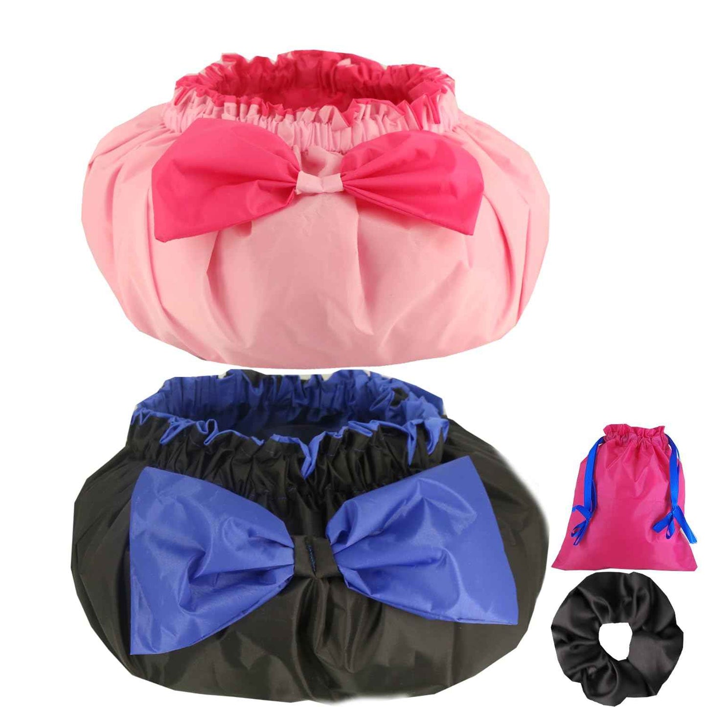2PCS Genergy Jumbo XL Shower Cap for Braids Reusable and Waterproof Shower Cap, Super Extra Large for Thick, Long, Big Hair, Dual and Adjustable, Washable Bath Hat with Dreadlocks