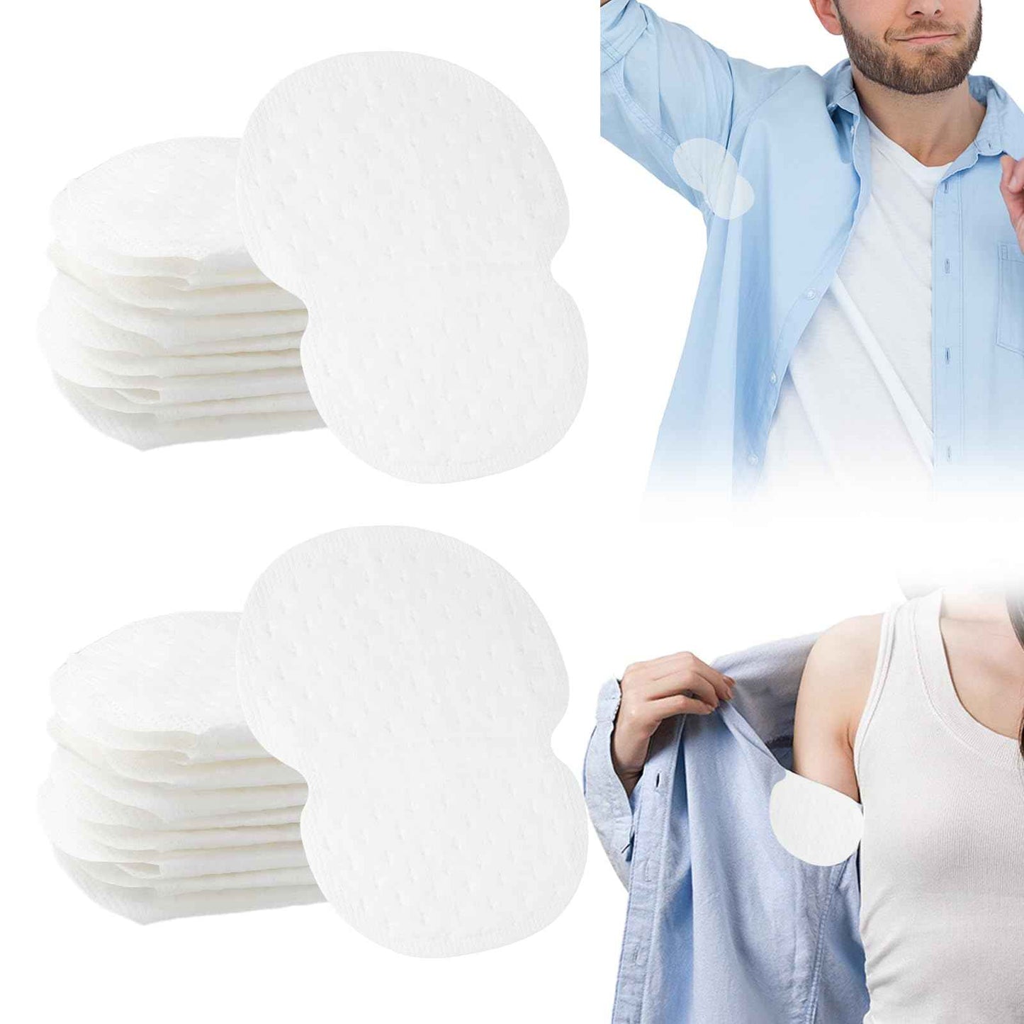 200PCS Underarm Sweat Pads for Women Men, Disposable Ultra-Absorbent Invisible Arm Pit Sweat Guards