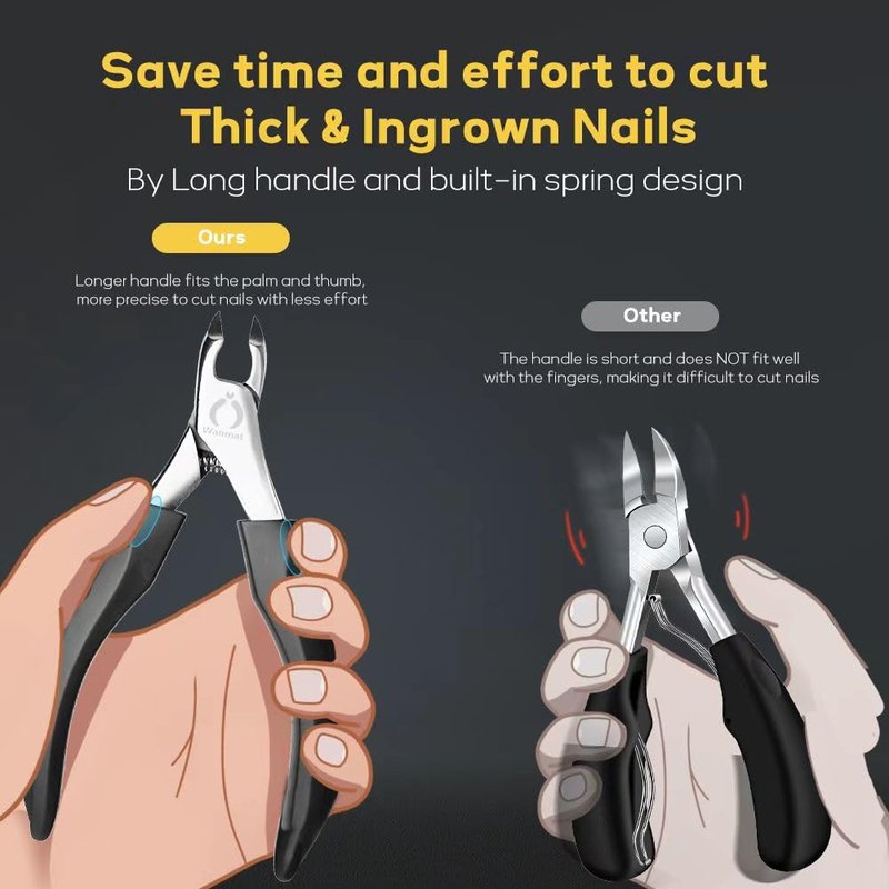 Toe Nail Clipper for Ingrown or Thick Toenails,Toenails Trimmer and Professional Toenail Nipper for Seniors with Stainless Steel Surper Sharp Blades (Podiatrist Nail Clippers Set)