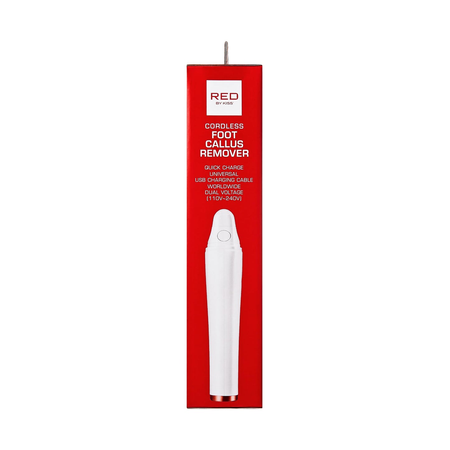 Red by Kiss Cordless Electric Foot File Callus Remover, 3 Roller Heads & 2 Speed Setting, Long and Curved Roller Head Stone, Wet & Dry Dual Purpose, Up to 2 hr Runtime, Easy & Portable