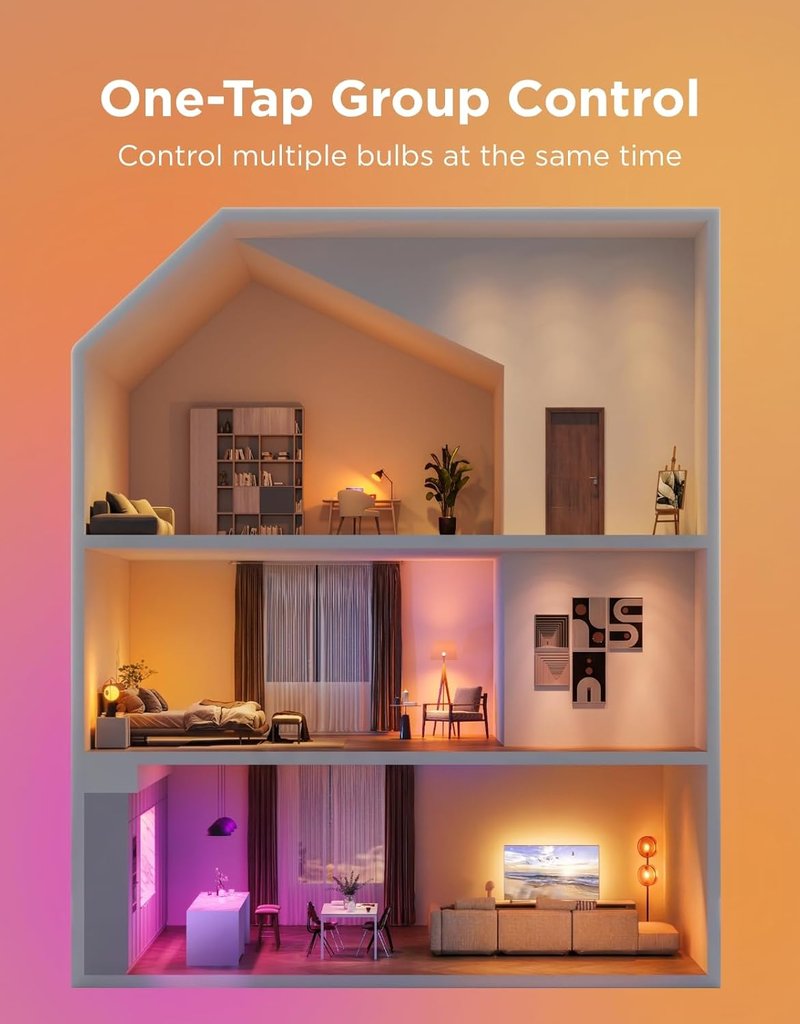 Govee Smart Light Bulbs - Color Changing WiFi & Bluetooth LED Bulbs | 16 Million Colors, Music Sync, A19, 800 Lumens, 4 Pack