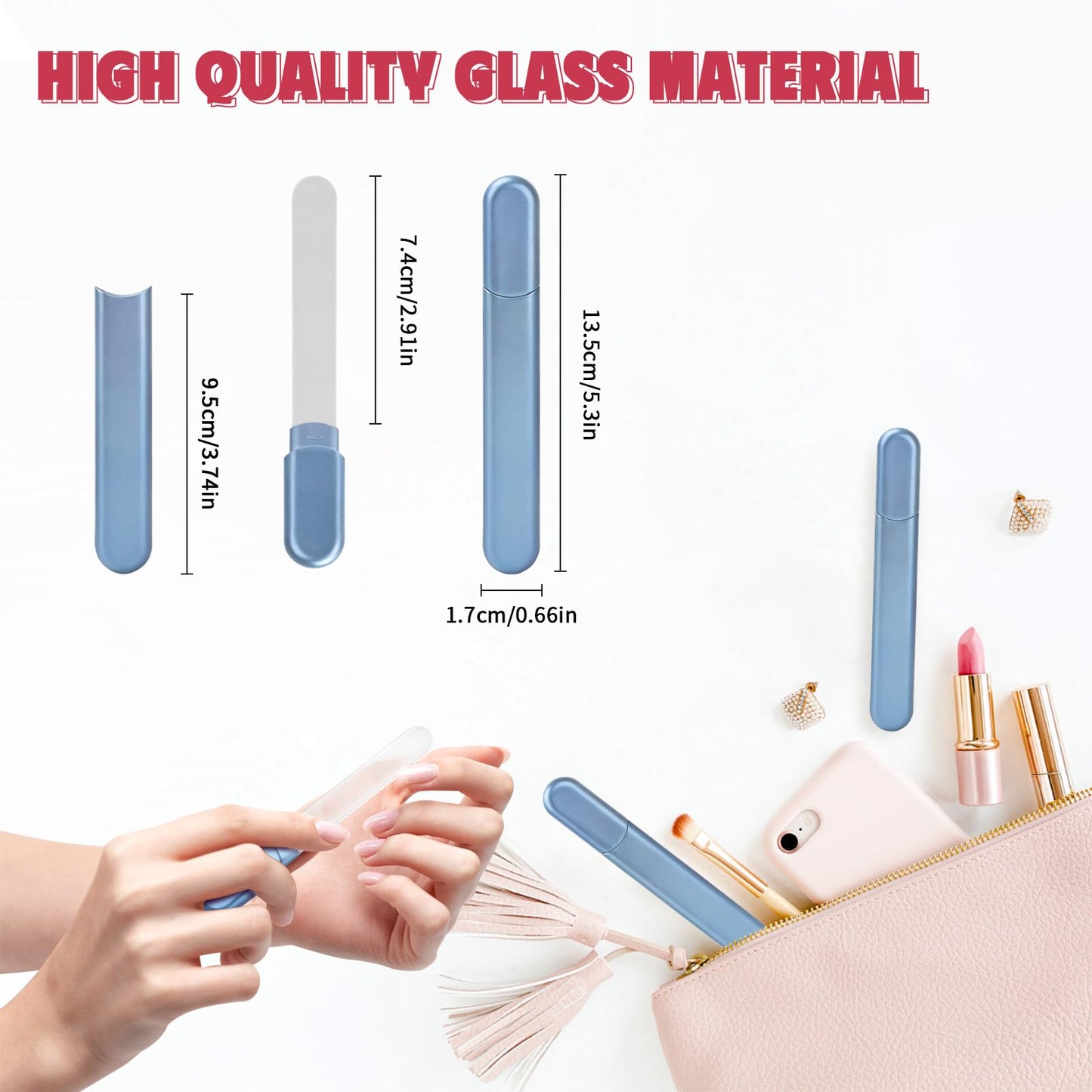 Birthday Gifts for Women,Glass Nail File with Case,Stocking Stuffers for Women Friends Teens Girls,Mothers Day Gifts for Mom Wife Girlfriend,Crystal Fingernail Files Professional Foot Nail Care Tool