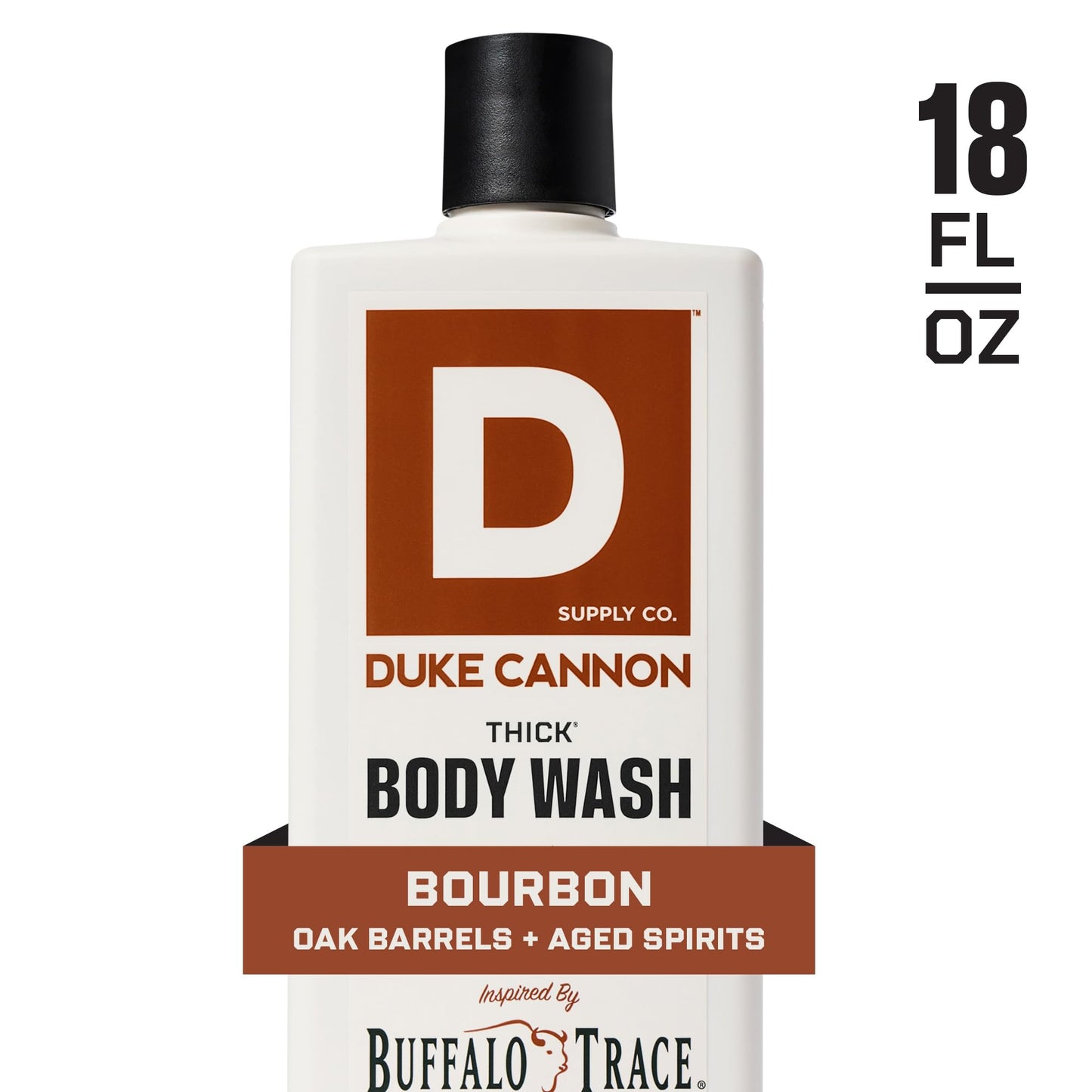 Duke Cannon Bourbon THICK Body Wash – Oak Barrel & Aged Spirits Scent, Mineral-Enriched, Sulfate-Free, 18oz – 3X Thicker for a Powerful Clean (3 Pack)