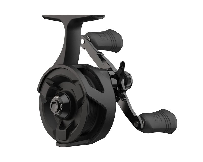 13 Fishing - Descent - Inline Ice Fishing Reel - 2.7:1 Gear Ratio - Left Hand Retrieve (Gen 2) - D2-2.7-LH, Black