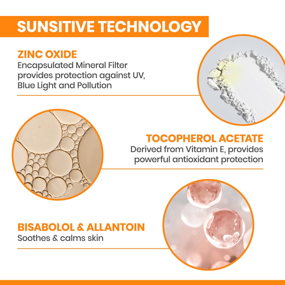 Avène Mineral Sunscreen SPF 50 Face Lotion, fast absorbing, 100% Mineral Sunscreen, Protects against UV, pollution + bluelight, With with Zinc Oxide + Bisabolol, 80 minute water resistance 1.3 oz