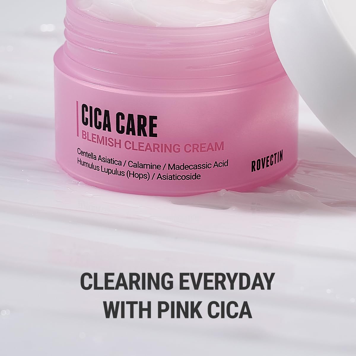 ROVECTIN Cica Care Blemish Clearing Cream: Soothes skin irritation and improves oiliness, sebum, blackheads For Oily Skin | Calamine, Centella Asiatica | Vegan Korean Moisturizer (1.69 fl.oz, 50ml)