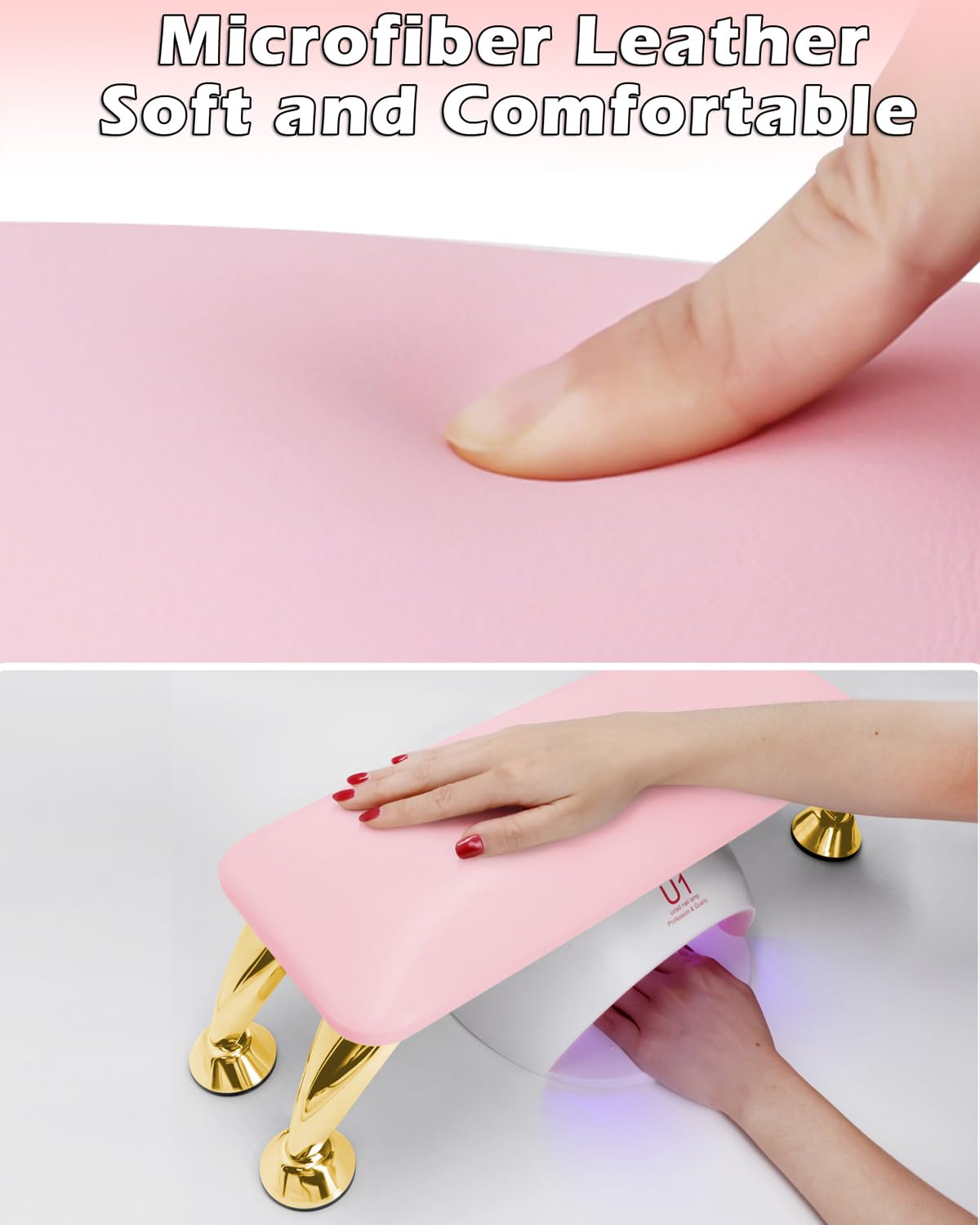 Arm Rest for Nails Tech, Pink Nail Arm Rest Manicure Hand Rest