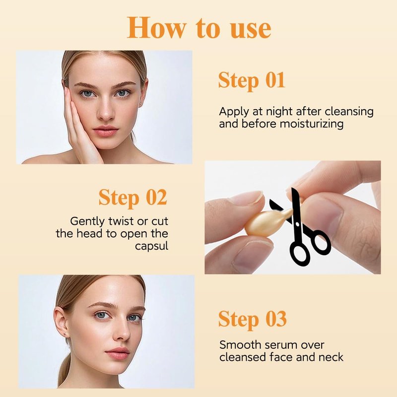 Vitamin C & Retinol Serum Capsules Set – 30 pcs VC for Morning + 30 pcs VA for Evening - Anti-Aging & Anti-Wrinkle Skincare Face Serum - Smooth Fine Lines Hydrate & Firm Skin - Travel-Friendly