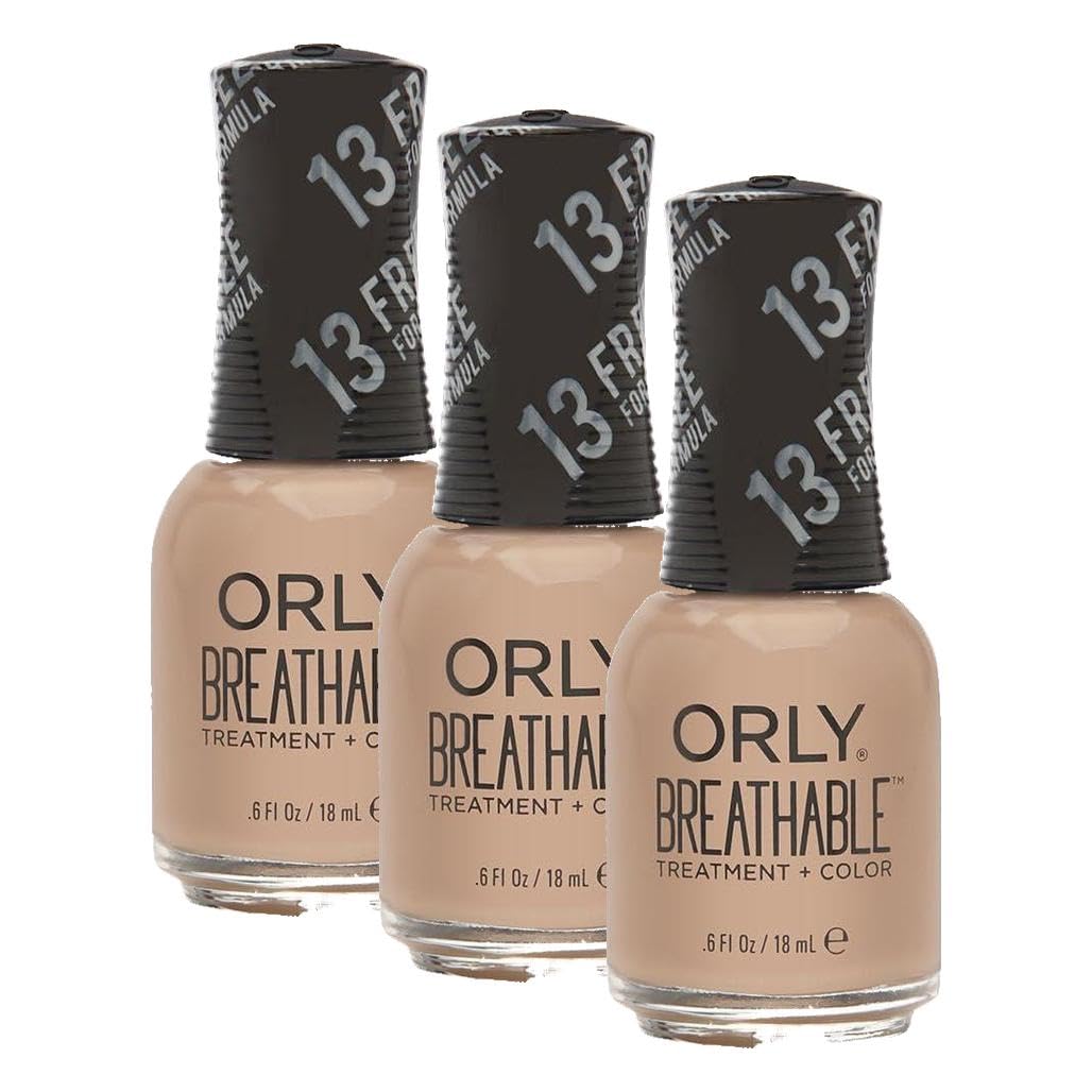 Orly Breathable Nail Color - Down To Earth | Long-Lasting 0.6 Fl Oz (Pack of 3)