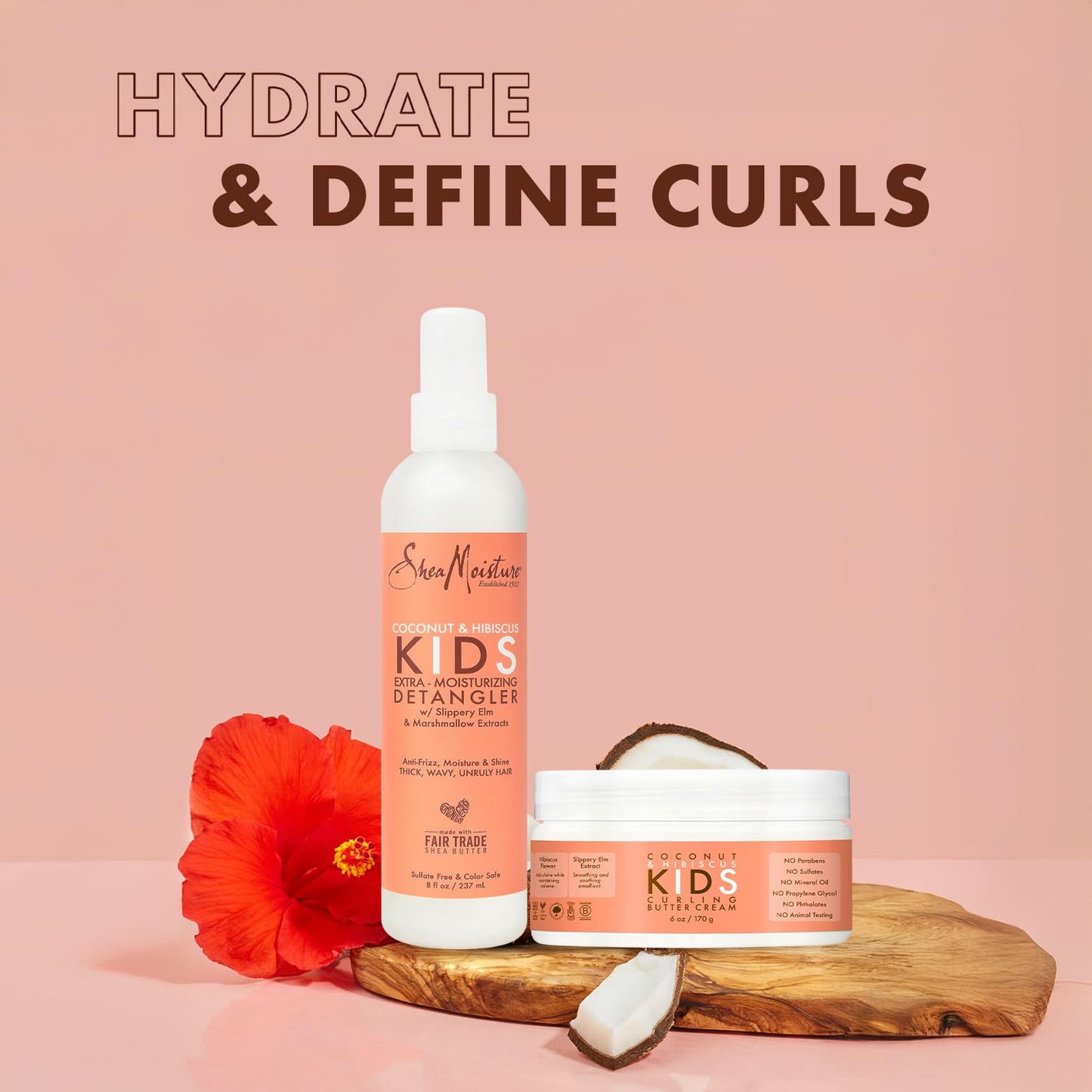SheaMoisture Kids Detangler Spray + Curl Cream, Coconut & Hibiscus
