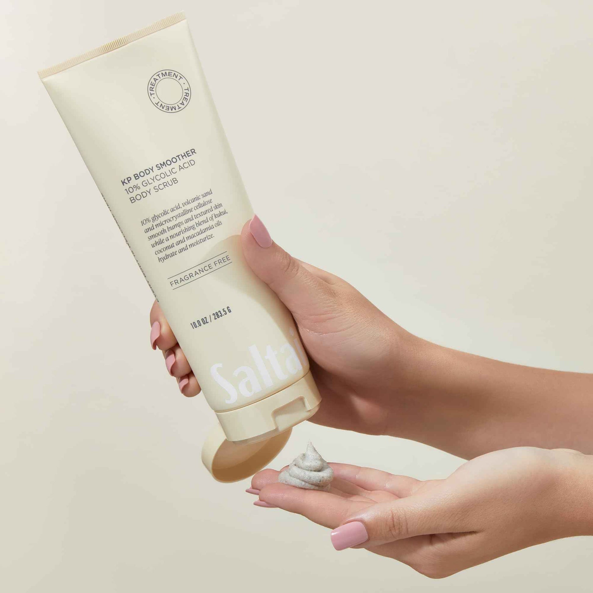 Saltair KP Body Scrub. 10% Glycolic Acid Treatment with Volcanic Sand and Plant Moisturizers. Fragrance-Free Physical Chemical Exfoliator. Exfoliating Body Scrubber for Rough Bumpy Skin, 10oz.