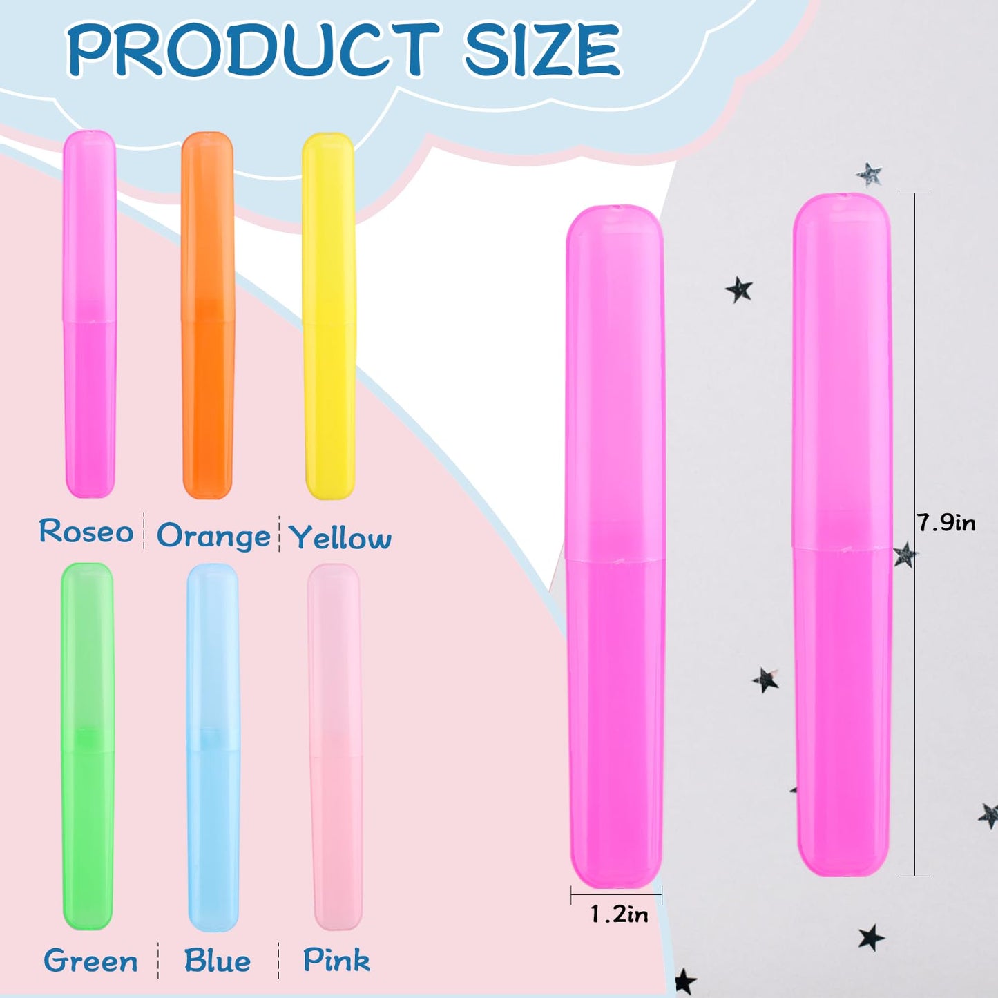 NICEMOVIC 120Pcs Travel Toothbrush Case Holder, Portable Dust Proof Breathable, Classroom Pencil Case Holder, Bulk Toothbrush Holder for Bathroom Indoor Outdoor Travel Trip Camping Back to School