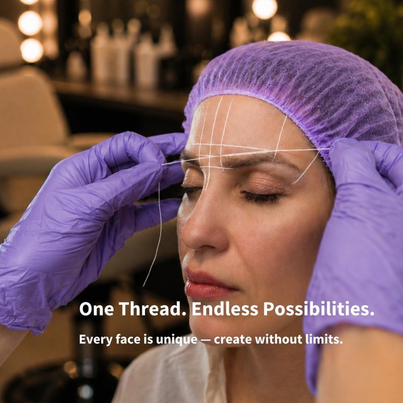 Premium Eyebrow Mapping String - 5 Pack Pre-Inked 328 Ft Thread for Microblading & PMU | White, 20M Each
