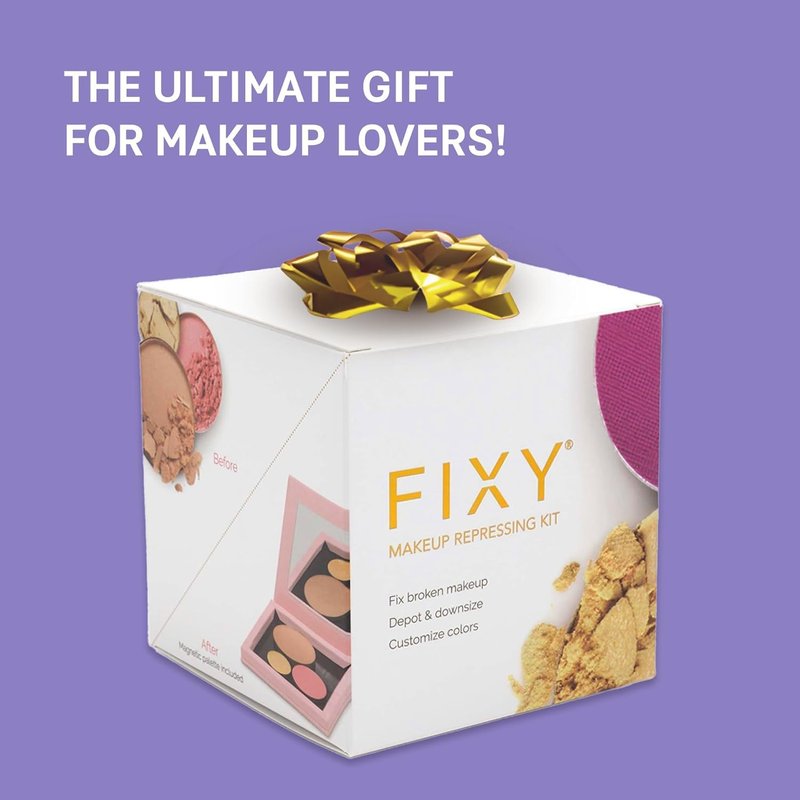 FIXY Makeup Repair Kit - Repressing tool for Eyeshadows, Blush & Highlighter or Depot | Organize Makeup Round Pans in Makeup Palette with Mirror | Makeup Artist Must Haves