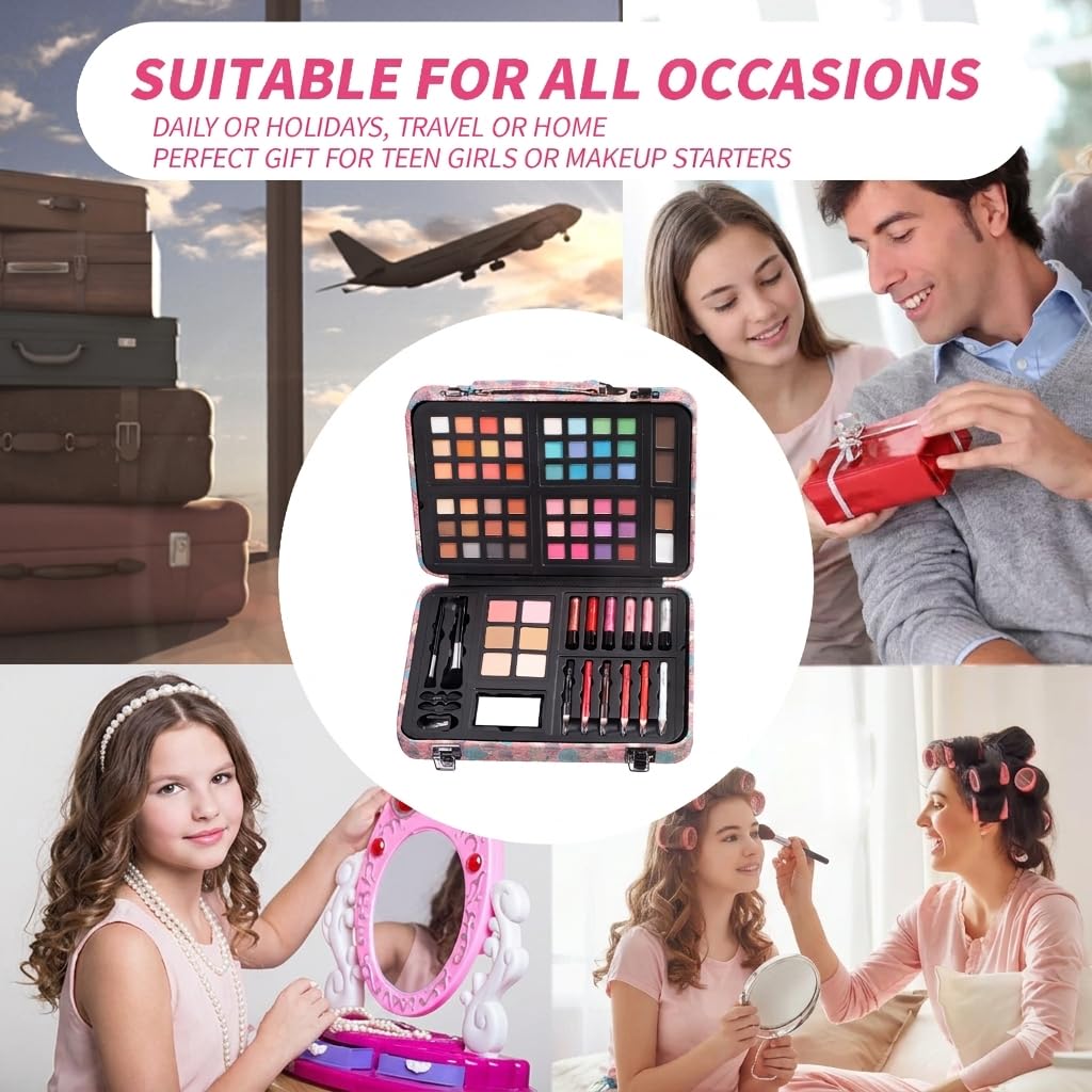 Hot Sugar Makeup Kit for Teenager Girls 13-15, All in One Beginner Makeup Kit for Women Full Kit, Teen Cosmetic Gift Set for Birthday Christmas (Flamingo)