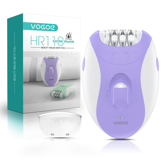 VOGOE Epilators Hair Removal for Women with 21 Tweezers & LED Light, 2 Speeds Cordless Epilator for Women, Electric Hair Removal Epilators Rechargeable for Arms & Legs HR110 (Purple)