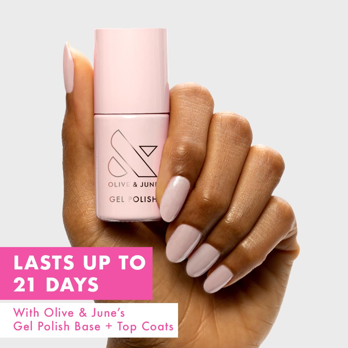 Olive & June Summer Gel Nail Polish | Hema Free | UV LED Nail Lamp Needed | Long Lasting Formula | Up to 21 Days of Wear | Damage-Free Removal | Salon-Quality Manicure Pedicure at Home |CCT Sheer Pink