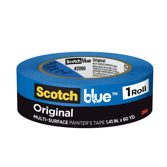 ScotchBlue Original Multi-Surface Painter's Tape, Blue, Paint Tape Protects Surfaces and Removes Easily, Multi-Surface Painting Tape for Indoor and Outdoor Use, 1.41 Inches x 60 Yards, 1 Rolls