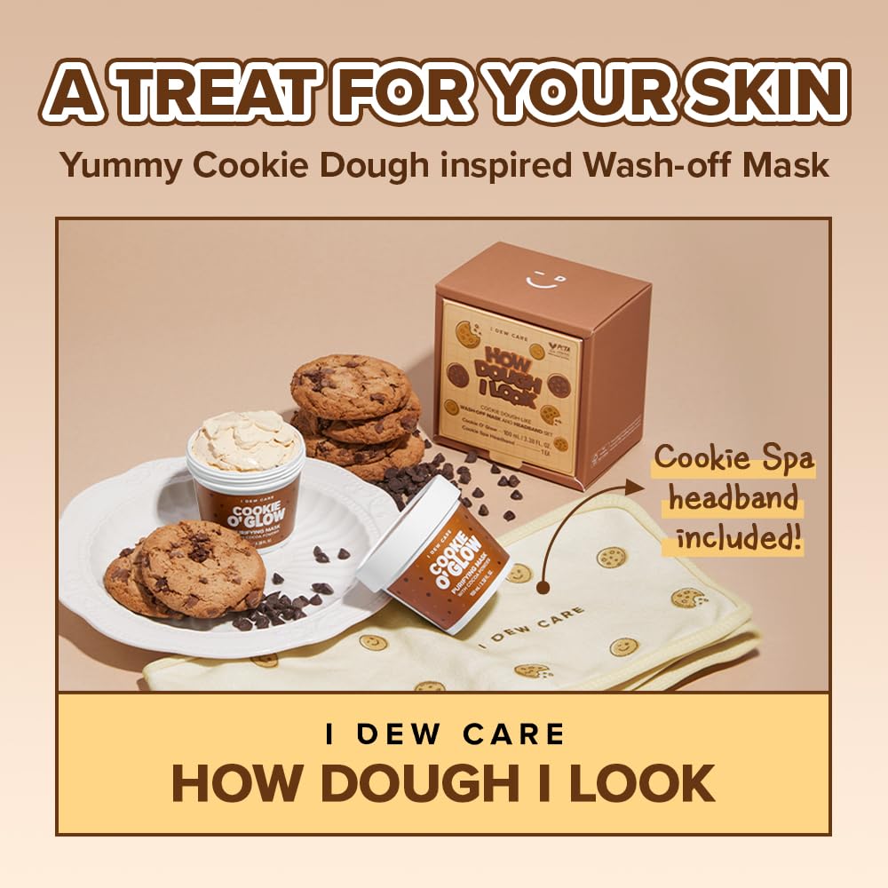 I DEW CARE Wash Off Face Mask Set - How Dough I Look | Headband, Skin Care Set for Girls & Teens, Hydrating & Soothing, Deep Cleansing, Hyaluronic Acid, Stocking Stuffers, Gifts For Women, 3.38 Oz