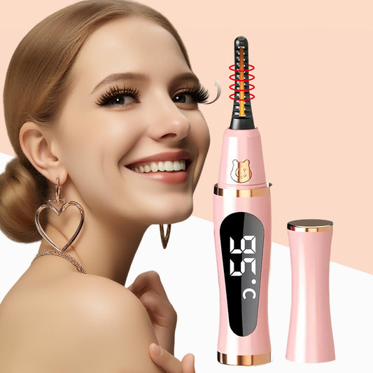 Heated Eyelash Curler – Fast 5s Heat-Up, USB Rechargeable Electric Eyelash Curler, LED Display, Anti-Burn, 24H Long-Lasting Curl, Perfect Gift for Women (Pink)