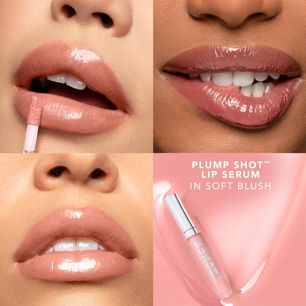 Buxom Plump Shot Peptide-Infused Lip Serum, Lip Plumping Gloss, Formulated with Advanced Peptides, Hyaluronic Acid, Avocado & Jojoba Oil