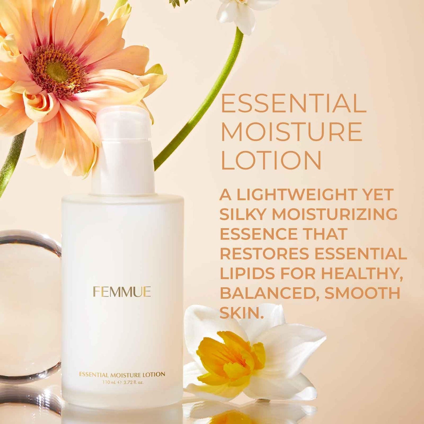 FEMMUE Essential Moisture Daily Hydrating Water Serum Essence (3.72 oz) | Lotion Essence Skin Moisturizer | With Rose Water | Korean Skin Care