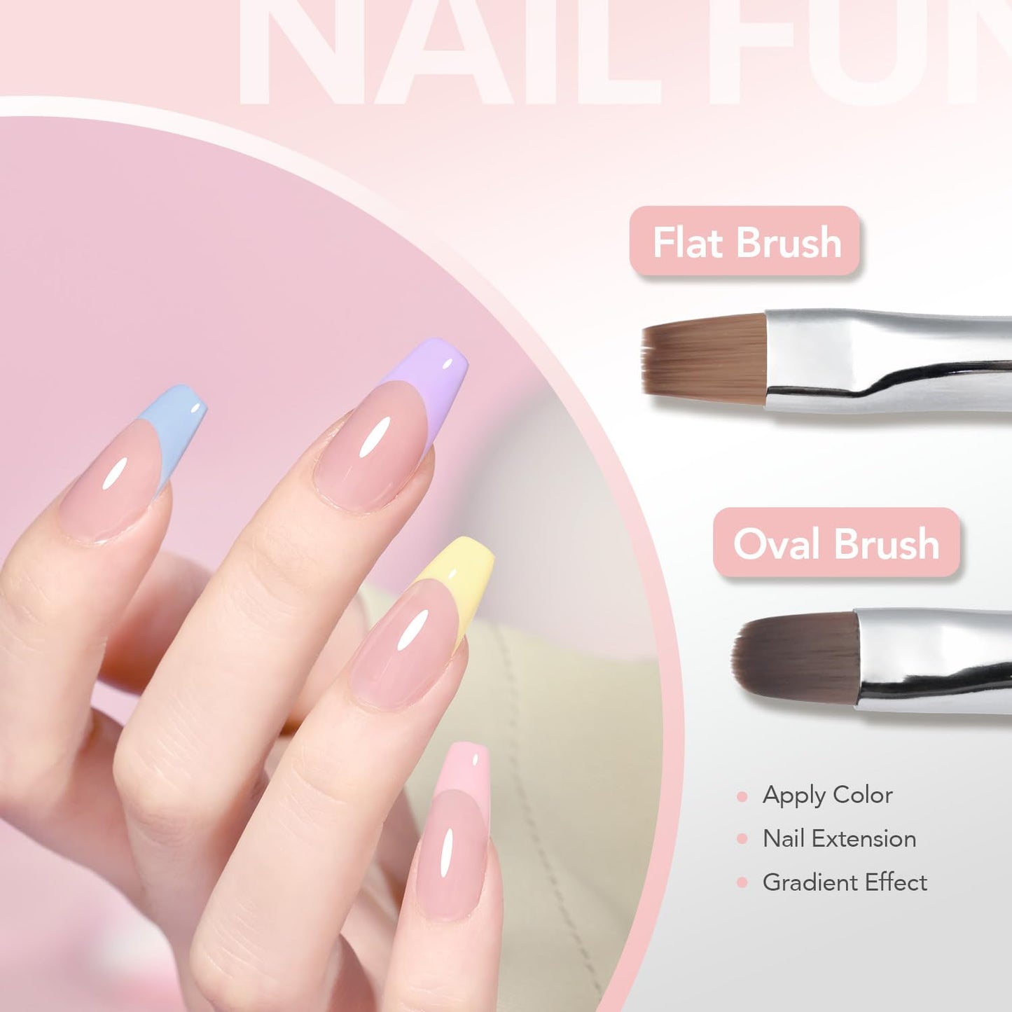 GAOY 8 Pcs Nail Brushes for Nail Art, Nail Design Tools for Nail Detail Painting, French Liner and Dotting Pens for Nail DIY
