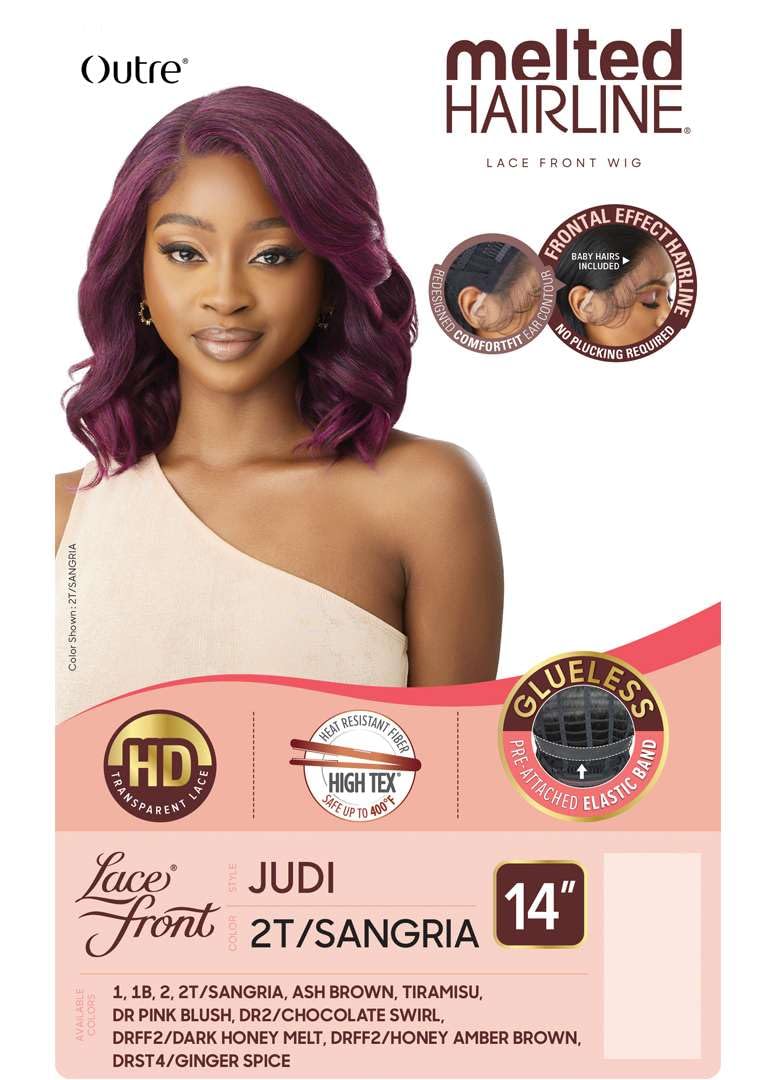 Outre Lace Front Wig - Melted Hairline - Judi (DR PINK BLUSH)
