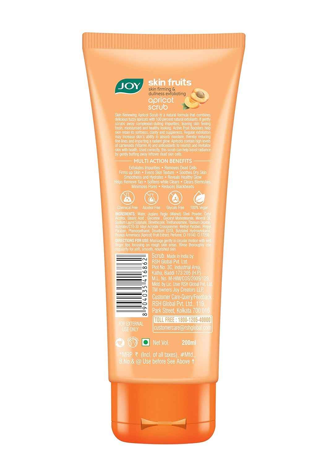 Joy Skin Fruits Gentle Moisturizing Apricot Scrub , 200ml