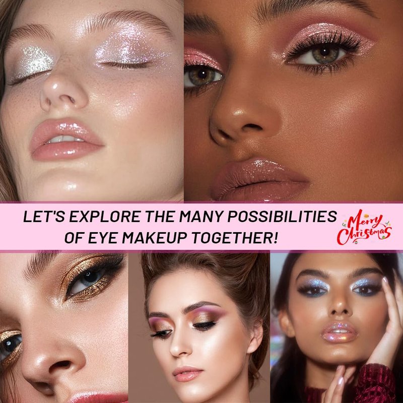 HHLTOH Pressed Single Eyeshadow Makeup, Sparkle Highly Pigmented Monochrome Eye Shadow Palette, Waterproof Neutral Powder, sombras para ojos, Lightweight Blendable, #04 Rose Gold+#06 Champagne Gold