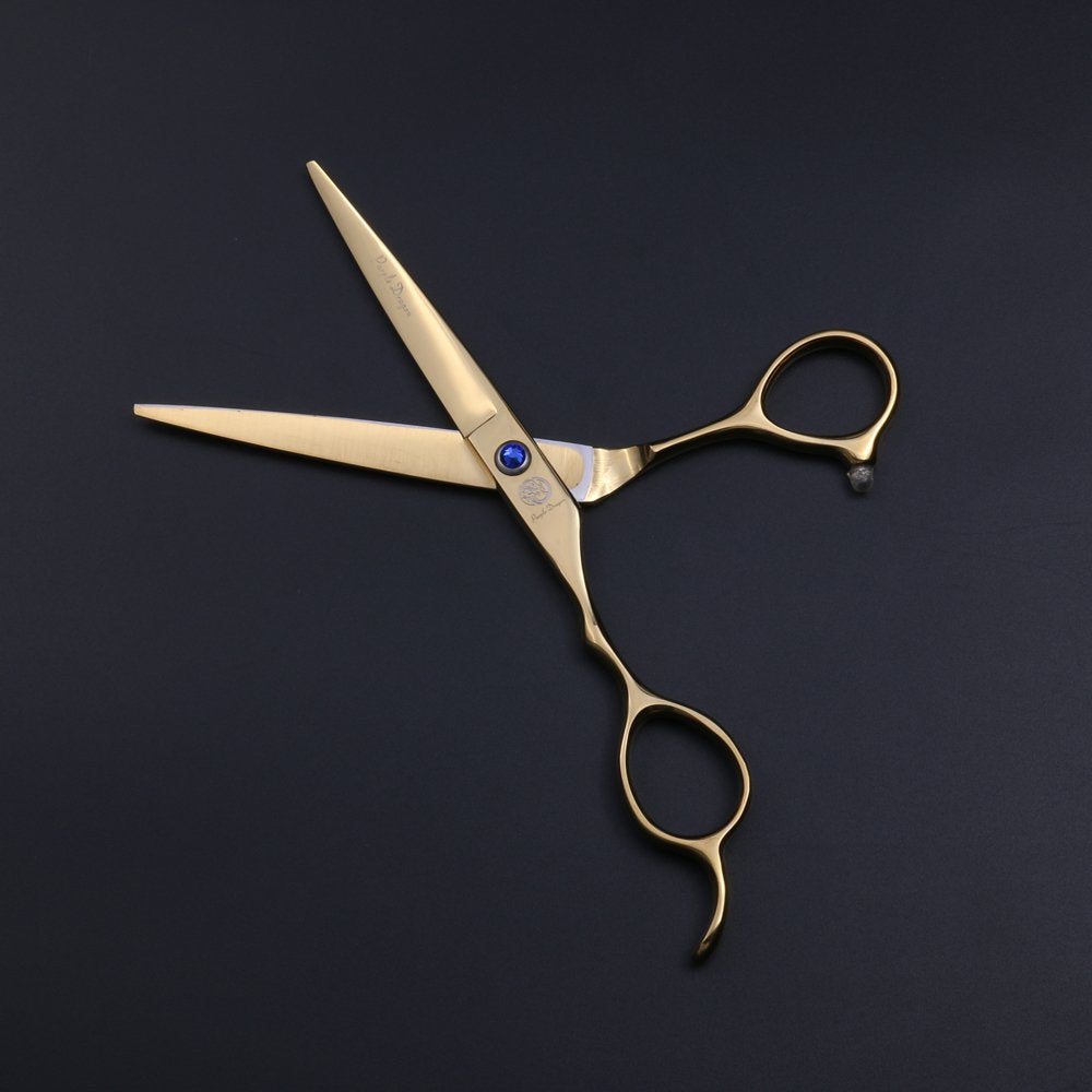 Purple Dragon 6.0 inch Left Hand Barber Hair Cutting Scissor - Gold
