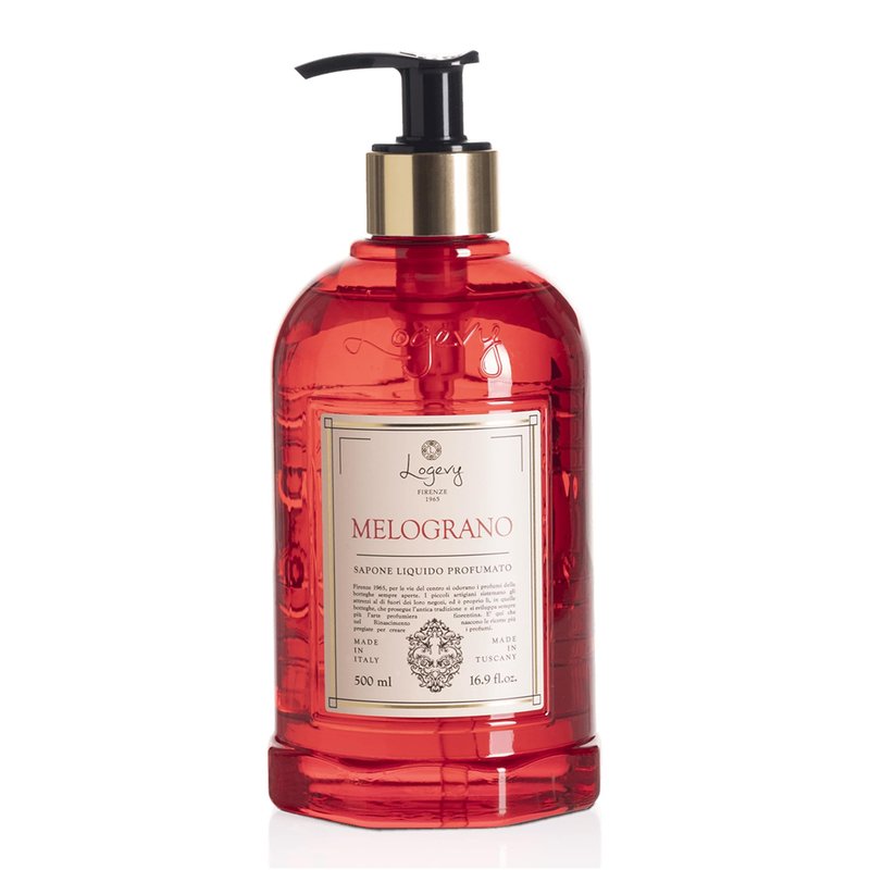 Logevy Melograno Liquid Hand Soap – Invigorating Fragrance Made from the Best Skin-Friendly Ingredients Rich in Nutritional Properties for Hydrating and Soothing Action – 500ml
